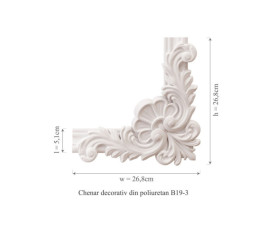 Chenar din poliuretan, Manavi, B19-3 - 26.8x26.8x3 cm