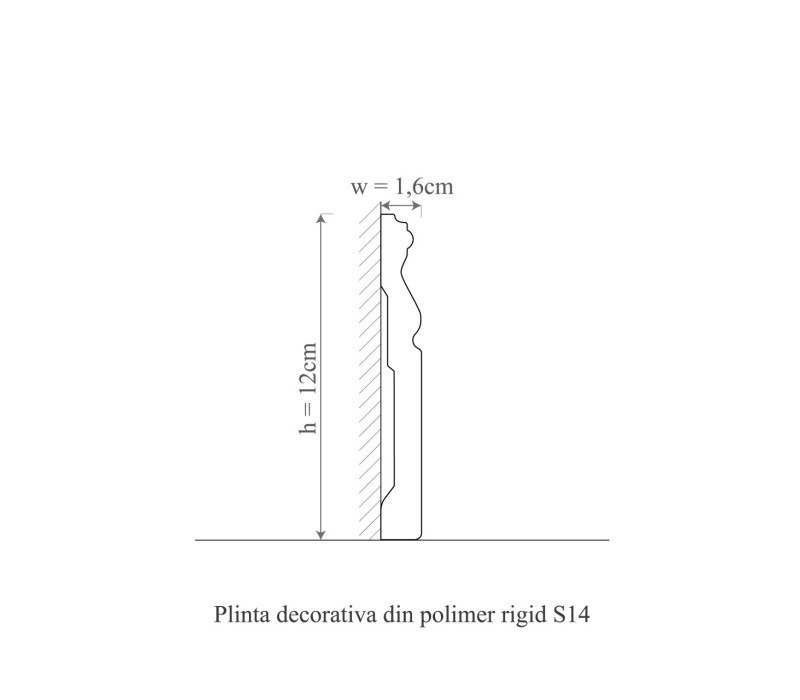 Plinta polimer rigid, Manavi, S14New-12x1.5x200 cm