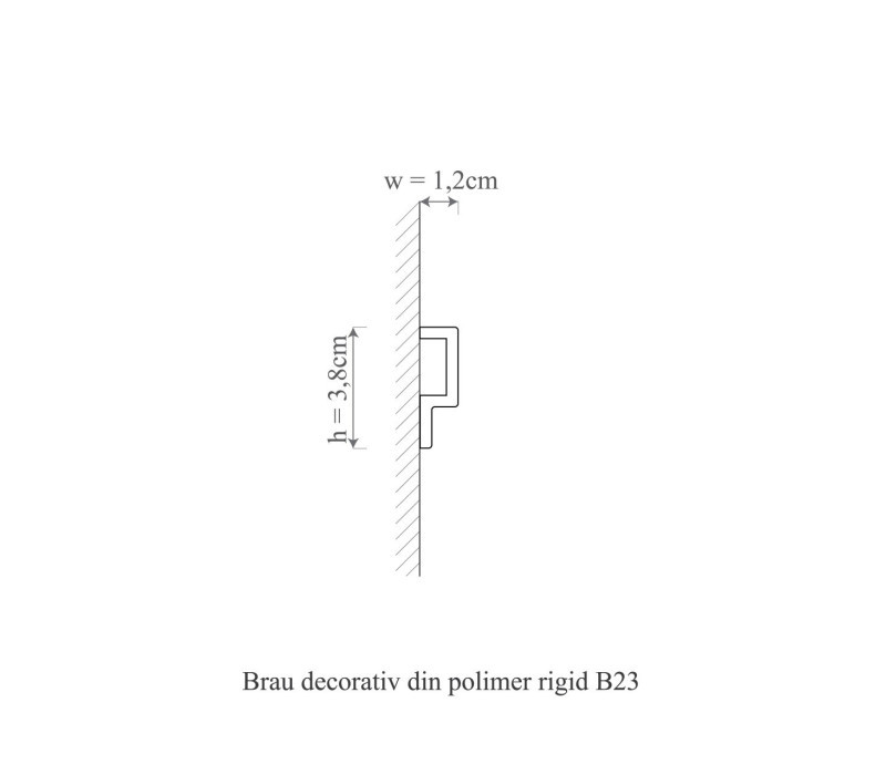 Plinta polimer rigid, Manavi, B23-3.8x1.2x200 cm
