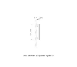 Plinta poliuretan flexibil, Manavi, B25F-7x1.2x200 cm