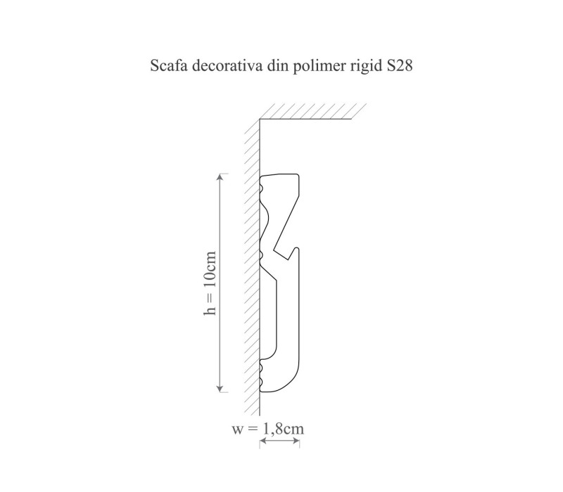 Scafa polimer rigid, Manavi, S28-10x1.8x200 cm