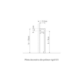 Profil mascare galerie polimer rigid, Manavi, S31-10x2.2x200 cm