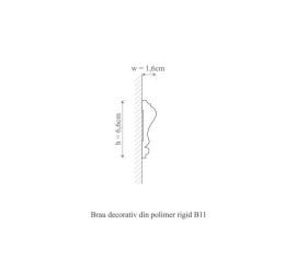 Ancadrament usa polimer rigid, Manavi, B11 - 6.6x1.6x200 cm