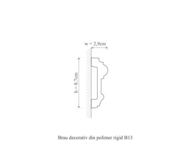 Ancadrament usa polimer rigid, Manavi, B13 - 8.7x2.9x200 cm