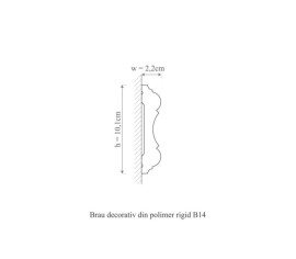 Ancadrament usa polimer rigid, Manavi, B14 - 10.1x2.2x200 cm