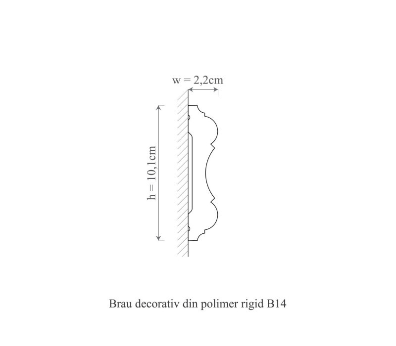 Ancadrament usa polimer rigid, Manavi, B14 - 10.1x2.2x200 cm