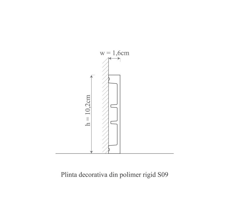 Ancadrament usa polimer rigid, Manavi, S9-10.2x1.6x200 cm