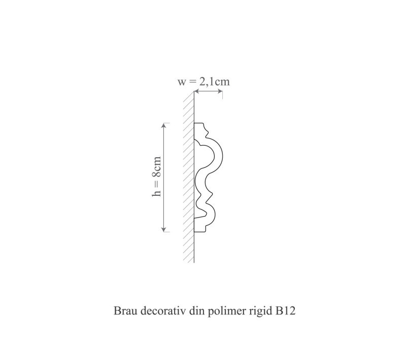 Ancadrament usa polimer rigid, Manavi, B12 - 8x2.1x200 cm