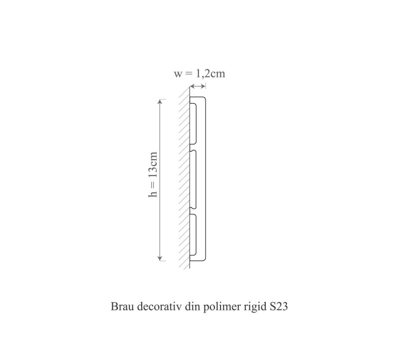 Ancadrament usa polimer rigid, Manavi, S23-13x1.2x200 cm